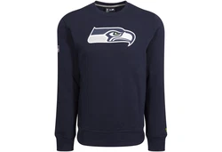 New Era Rundhalspullover NFL Seattle Seahawks Team Logo Crew Dunkelblau/Blau/Hellblau