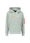 Alpha Industries Hoodie Alpha Label pastellgrn/hellorange/rot/wei