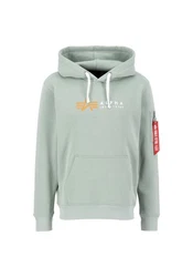 Alpha Industries Hoodie Alpha Label pastellgrn/hellorange/rot/wei