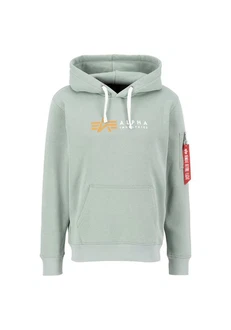 Alpha Industries Hoodie Alpha Label pastellgrn/hellorange/rot/wei