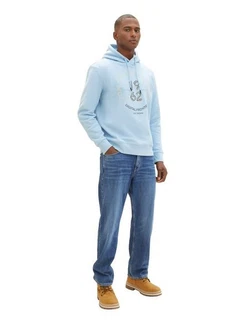 TOM TAILOR Hoodie PRINTED Blau/Hellblau