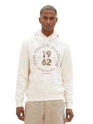 TOM TAILOR Hoodie PRINTED Beige/Weiß/Khaki/Creme