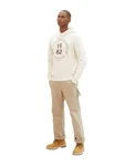 TOM TAILOR Hoodie PRINTED Beige/Weiß/Khaki/Creme