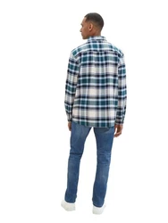 TOM TAILOR Langarmhemd COMFORT CHECK Hellblau/Blau