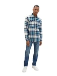 TOM TAILOR Langarmhemd COMFORT CHECK Hellblau/Blau
