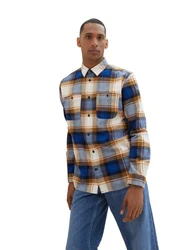 TOM TAILOR Langarmhemd COMFORT CHECK Blau/Braun/Hellblau/Rot/Beige