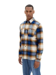 TOM TAILOR Langarmhemd COMFORT CHECK Blau/Braun/Hellblau/Rot/Beige
