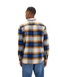 TOM TAILOR Langarmhemd COMFORT CHECK Blau/Braun/Hellblau/Rot/Beige