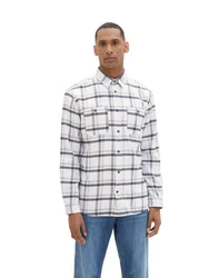 TOM TAILOR Langarmhemd COMFORT CHECK Weiß/Hellblau/Schwarz/Orange/Rot/Creme/Blau/Braun