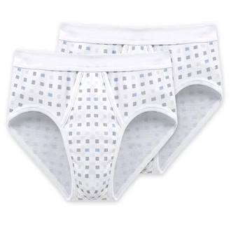 Schiesser Slip Cotton Essentials mit Eingriff Weiß/Blau/Creme/Braun Schiesser Slip Cotton Essentials mit Eingriff Weiß/Blau/Creme/Braun