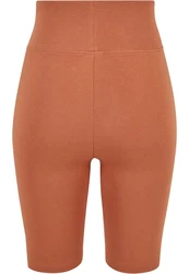 Urban Classics Damen High Waist Cycle Shorts Orange/Braun