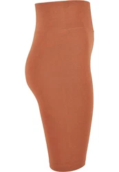 Urban Classics Damen High Waist Cycle Shorts Orange/Braun