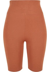 Urban Classics Damen High Waist Cycle Shorts Orange/Braun