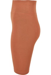 Urban Classics Damen High Waist Cycle Shorts Orange/Braun