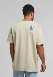 Mister Tee Herren Le Papillon Tee Beige/Braun/Khaki