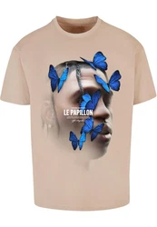 Mister Tee Herren Le Papillon Tee Beige/Braun/Khaki
