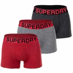 Superdry Herren Boxershorts TRUNK TRIPLE PACK Rot/Schwarz/Grau