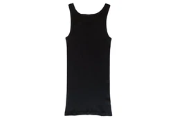 HERMKO Unterhemd 3018 Herren Doppelripp Schwarz