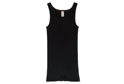 HERMKO Unterhemd 3018 Herren Doppelripp Schwarz