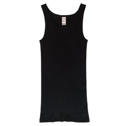 HERMKO Unterhemd 3018 Herren Doppelripp Schwarz