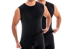 HERMKO Funktionsunterhemd 63040 2er Pack Herren Schwarz/Dunkelblau