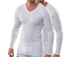 HERMKO Unterziehshirt 164680 V-Ausschnitt Herren 2er Pack 164680