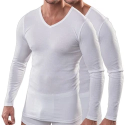 HERMKO Unterziehshirt 164680 V-Ausschnitt Herren 2er Pack 164680