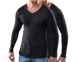 HERMKO Unterziehshirt 164680 V-Ausschnitt Herren 2er Pack 164680