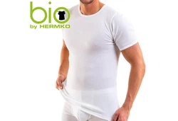 HERMKO Unterziehshirt Bio kurzarm 2er Pack (3848) Weiß/Creme
