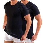 HERMKO Unterziehshirt Bio kurzarm 2er Pack (3848) Dunkelblau/Schwarz