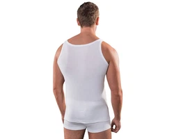 HERMKO Achselhemd Funktionsunterwäsche Unterhemd 63000 Creme/Weiß/Rot