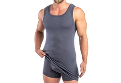 HERMKO Achselhemd 16027 Herren Dunkelblau/Dunkelgrau/Grau