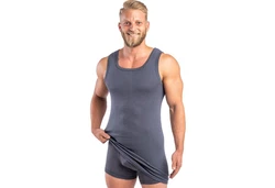 HERMKO Achselhemd 16027 Herren Dunkelblau/Dunkelgrau/Grau