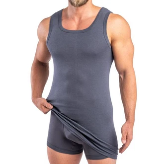 HERMKO Achselhemd 16027 Herren Dunkelblau/Dunkelgrau/Grau