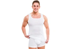 HERMKO Unterhemd Herren Tank Top 16025 Creme/Weiß