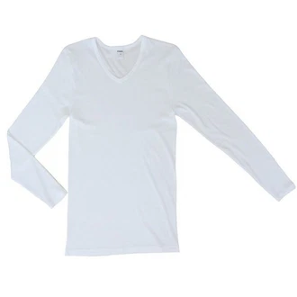 HERMKO Unterziehshirt Herren langarm mit V-Ausschnitt