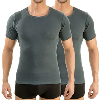 HERMKO Unterziehshirt 2er Pack Herren Business kurzarm Unterhemd 16800 HERMKO Unterziehshirt 2er Pack Herren Business kurzarm Unterhemd 16800