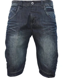 Jeansshorts dunkelblau mit cooler Faltenbildung