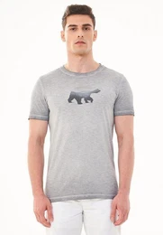 T-Shirt Men's Garment Dyed Printed T-shirt in Shadow