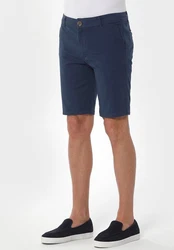 ORGANICATION Chinohose Men's Garment Dyed Slim Fit Shorts Marineblau