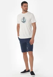 ORGANICATION Chinohose Men's Garment Dyed Slim Fit Shorts Marineblau