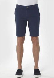 Chinohose Men's Garment Dyed Slim Fit Shorts in Navy