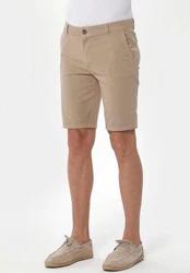 ORGANICATION Chinohose Men's Garment Dyed Slim Fit Shorts Beige