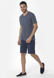 ORGANICATION Chinohose Men's Garment Dyed Jogger Fit Shorts Navy