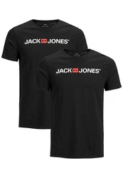 Jack & Jones T-Shirt JJECORP LOGO Print Kurzarm 2-er Stck Pack (3661) Schwarz (3661)