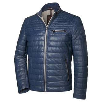 Milestone Lederjacke MSTerenz Dunkelblau/Hellblau/Blau