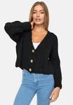 Decay Strickjacke V-Ausschnitt Schwarz/Braun/Blau