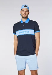 Chiemsee Poloshirt mit Logo und Kontraststreifen 1