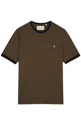 Lyle & Scott T-Shirt 'Ringer' Dunkelgrün/Khaki/Dunkelbraun/Beige/Grün