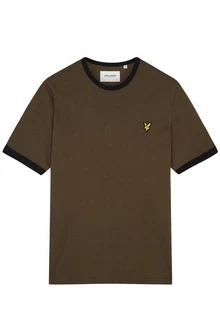 Lyle & Scott T-Shirt 'Ringer' Dunkelgrün/Khaki/Dunkelbraun/Beige/Grün